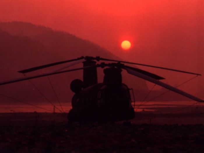 A Boeing CH-47D at LZ Nightmare in South Korea, circa 1997.