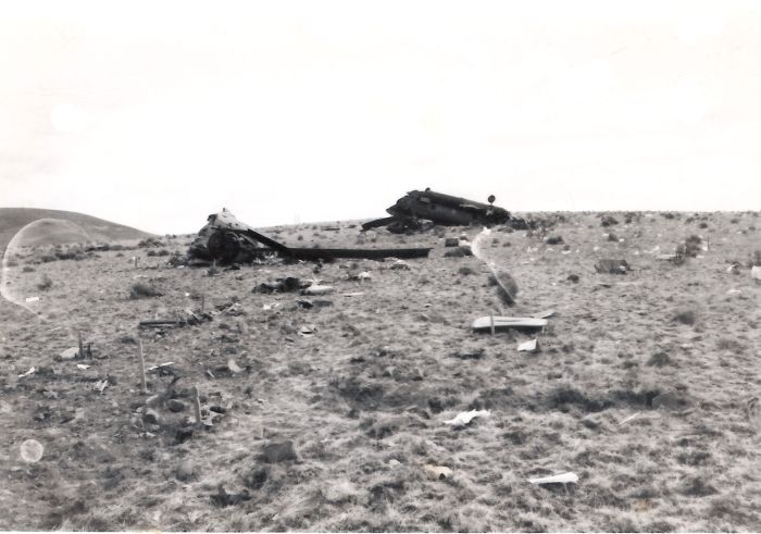 CH-47A 65-08001 at the crash site near Yakima, Washington.