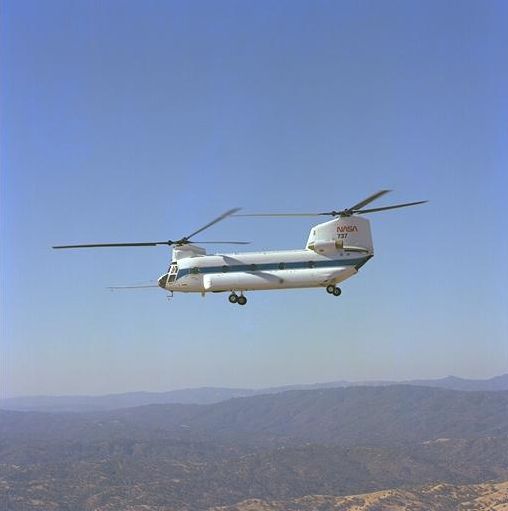 Boeing CH-47 Chinook helicopter - Working for NASA, 26 August 1981.
