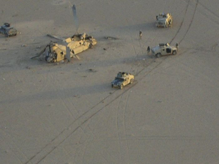 87-00102 - A CH-47D down in Iraq.
