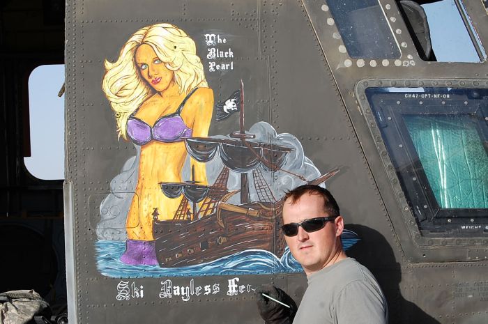 The Nose Art of Chinook helicopter 89-00150, January 2009.
