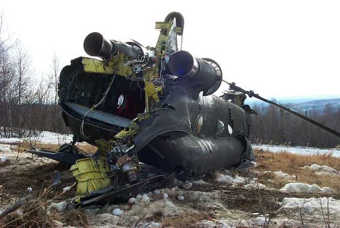 90-00183 at the crash site in Alaska.