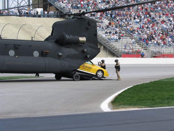 91-00501 delivers the pace car for the Golden Coral 500 at Atlanta Motor Speedway on 14 March 2004.