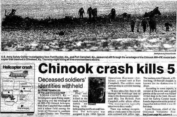 Newspaper account of the crash of 92-00465.