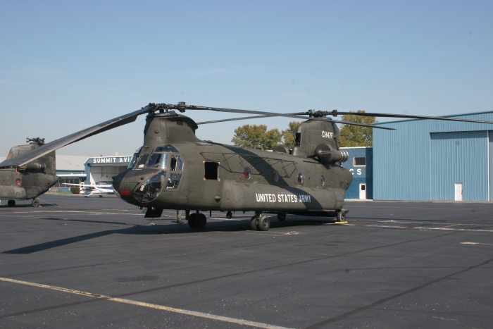 11 October 2006: CH-47F (minus) Chinook helicopter 03-08003 on the ramp at Summit Aviation Airport (KEVY) near Middletown, Delaware.