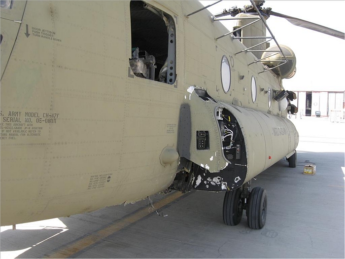 October 2009: 05-08011 after receiving RPG damage and having returned to Kandahar Air Base, Afghanistan.