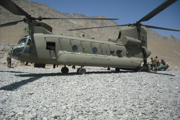 22 June 2009: CH-47F Chinook helicopter 08-08042 operating at an unknown location in Afghanistan.