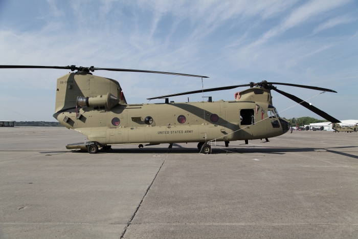 CH-47F Chinook helicopter 08-08774 on the ramp at Hunter Army Airfield, Georgia, 29 March 2012.
