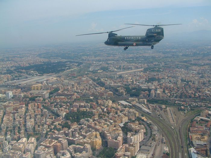 Italian Chinooks in Rome, 2 June 2002.