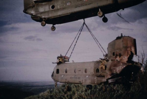 Downed Aircraft Recovery of Boeing CH-47C 67-18526 in Vietnam.