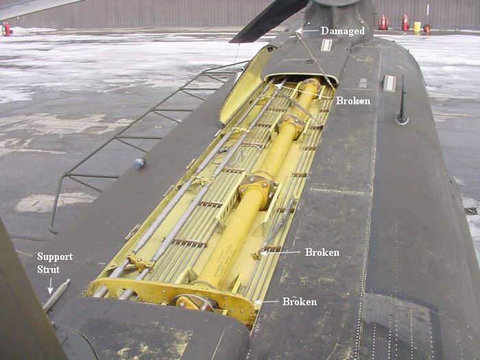 Damaged tunnel cover components.