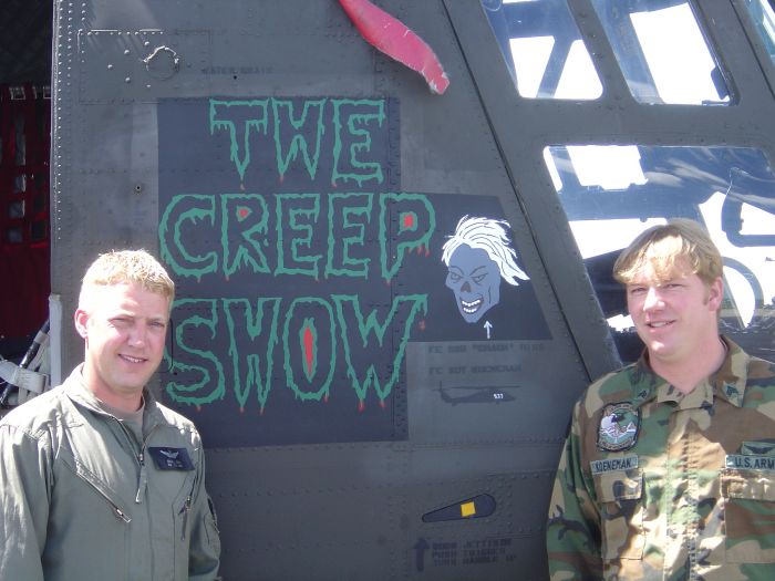 "The Creep Show" is painted on CH-47D 87-00109 (The acft is kind of creepy). 87-00109 was crewed by SSG Greg Riss.