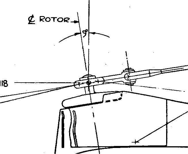 A Boeing drawing showing the tilt of the Forward Transmission set to 9 degrees.