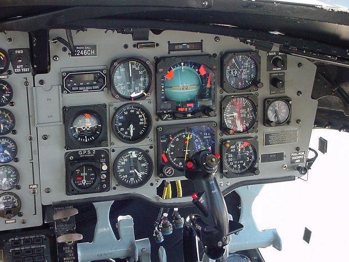 The cockpit of Columbia Helicopters Incorporated Chinook N246CH.