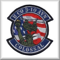 B Company, 3rd General Support Aviation Battalion, 10th Mountain Division, Fort drum, New York first unit patch, Summer 2010. Click on the patch to see a full size image.