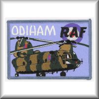 A patch designed for the Chinook units from RAF Odiham, located in the United Kingdom.